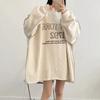 Navava Casual LeTTering Loose FiT Round Neck Long Sleeve T shirT nT2229
