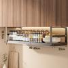 Expandable Under Shelf Storage Rack Punch-free Hanging Slide-in Under Shelf Cabinet Organizer Stainless Carbon Steel Pantry Countertop Spice Holder