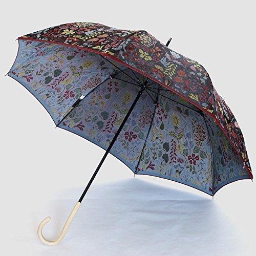 Makita Shoten Stig Lindberg HERBARIUM Red Long Umbrella UV UV Protection Parasol for Sunny or Rainy Day Light Blocking Scandinavian Design Luxury