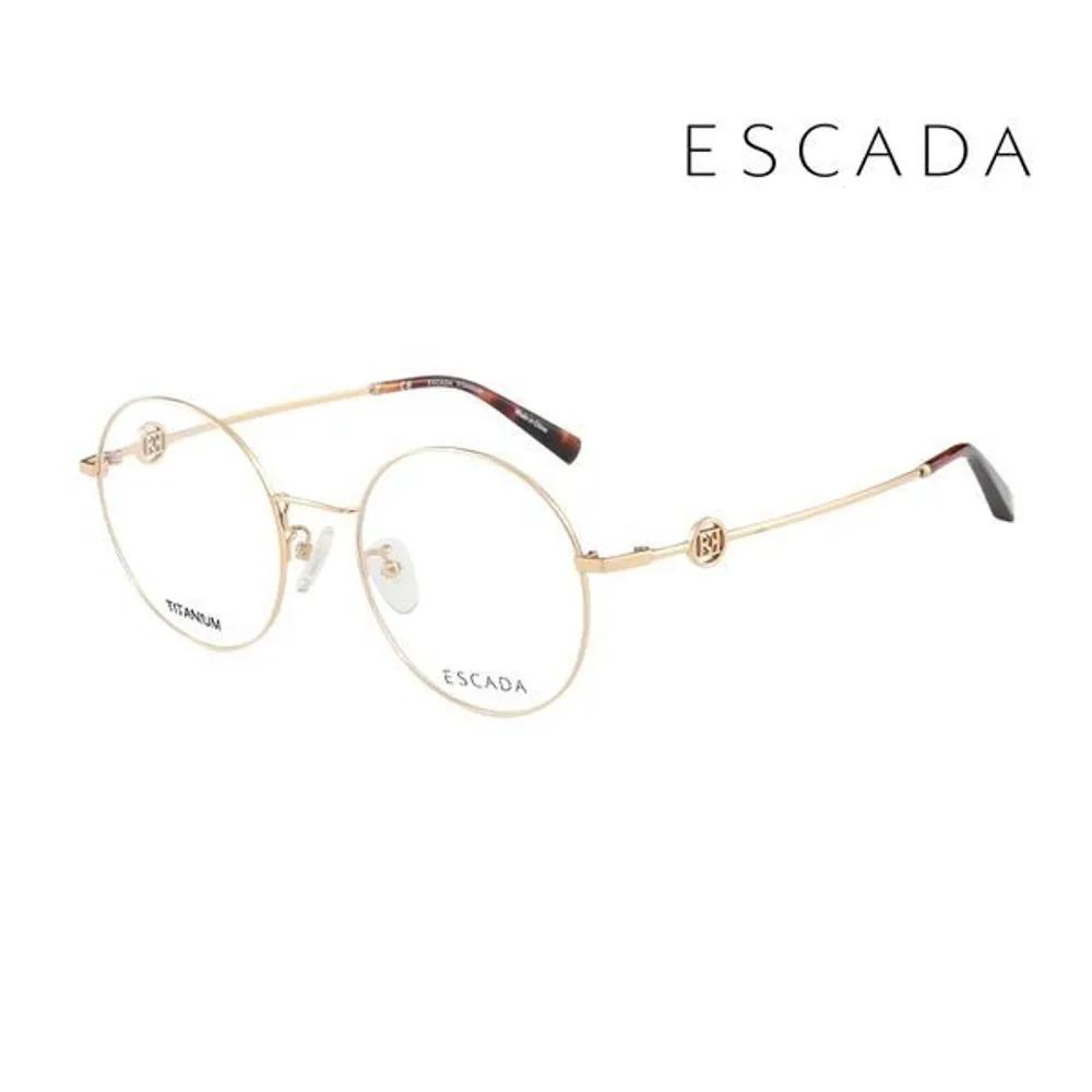 Escada Eyeglass Frames VES B38F 0200 Round Titanium Glasses for Women and Men VES B38F 0200_C [51]