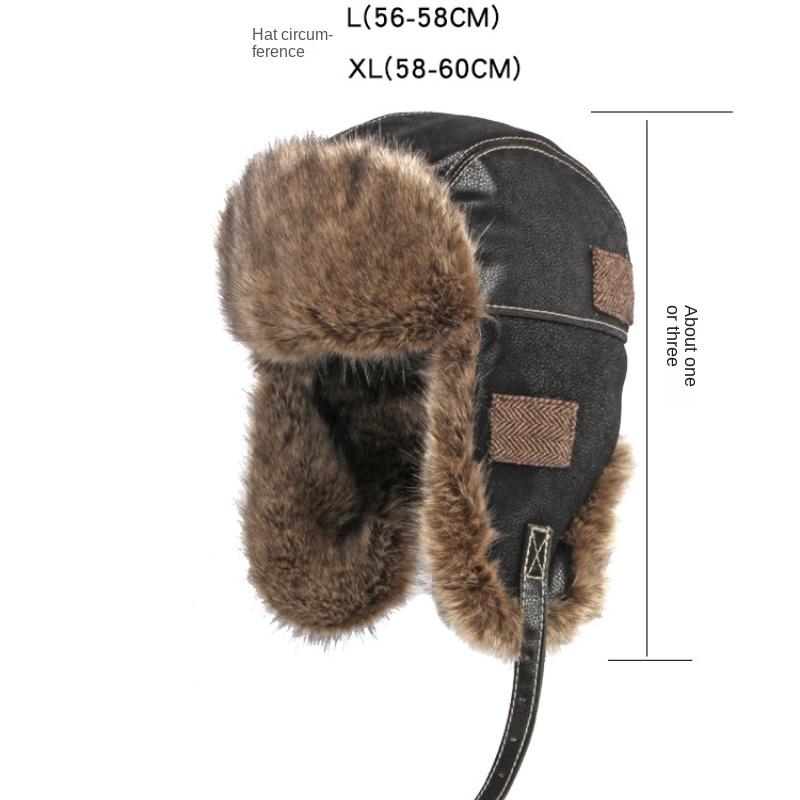Männer Winter Gehörschutz Warme Lei Feng Hut Leder Outdoor Radfahren Motorrad Hut Gehörschutz Pilot Hut Weiblich