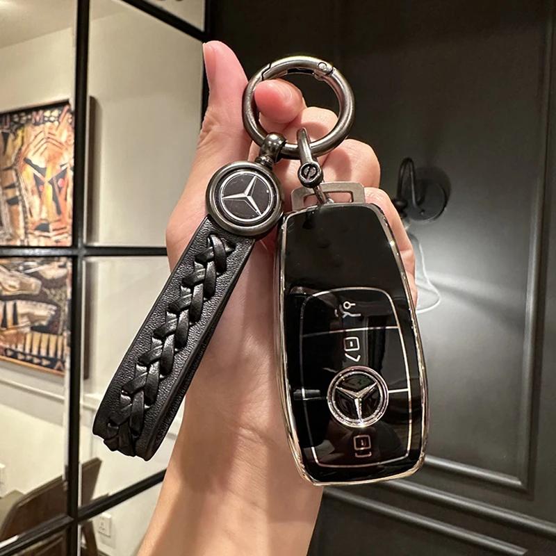ULA5 Car Key Case Shell Fob For Mercedes Benz A C E S G Class GLC CLE CLA GLB GLS W177 W205 W213 W222 X167 AMG Keychain