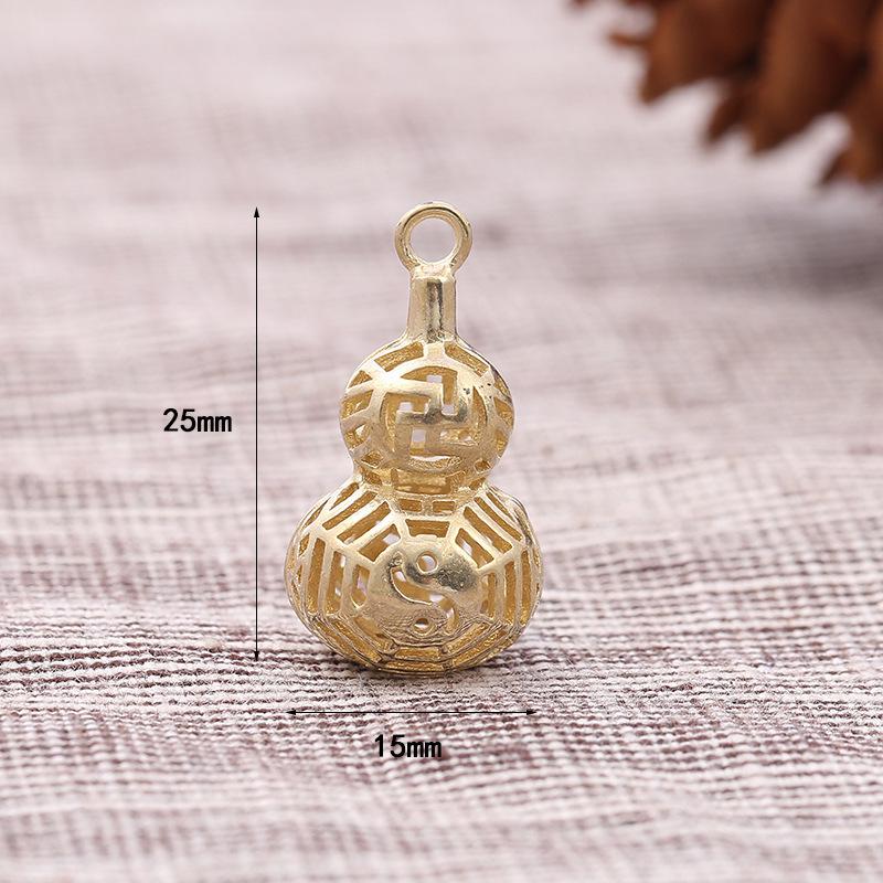 Brass Bagua Gourd Openwork Keychain Pendant Retro Design