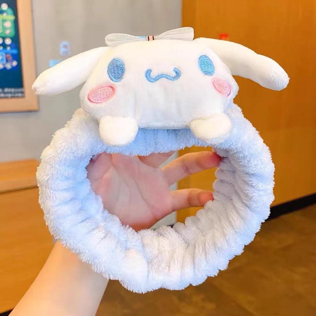 Korean Cute Sanrio Cartoon Face Wash Plush Headband Hair Tie