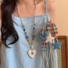 Colorful Volcanic Rock Necklace Adjustable Starfish Clavicle Chain  Summer Wear