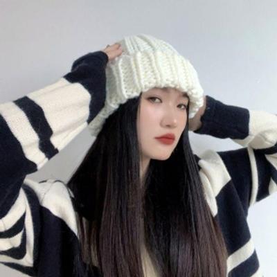 Bonnet Blanc en Maille torsadée pour Femme, pour un usage quotidien en hiver