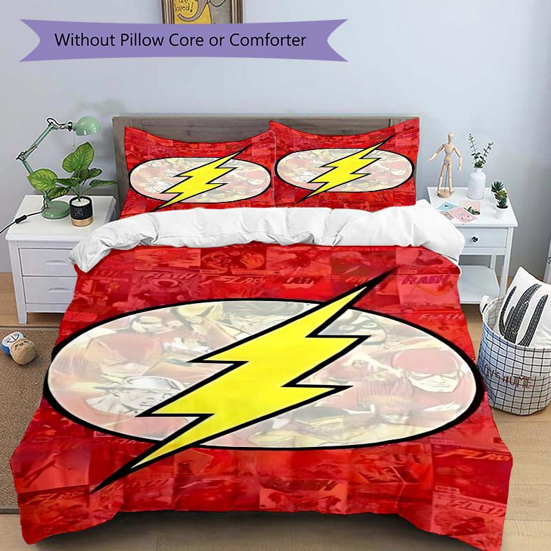 3pcs Flash Duvet Cover Set, 1 Duvet Cover + 2 Pillowcases (No Insert), High-Definition Print for All Seasons,Durable yy251103028