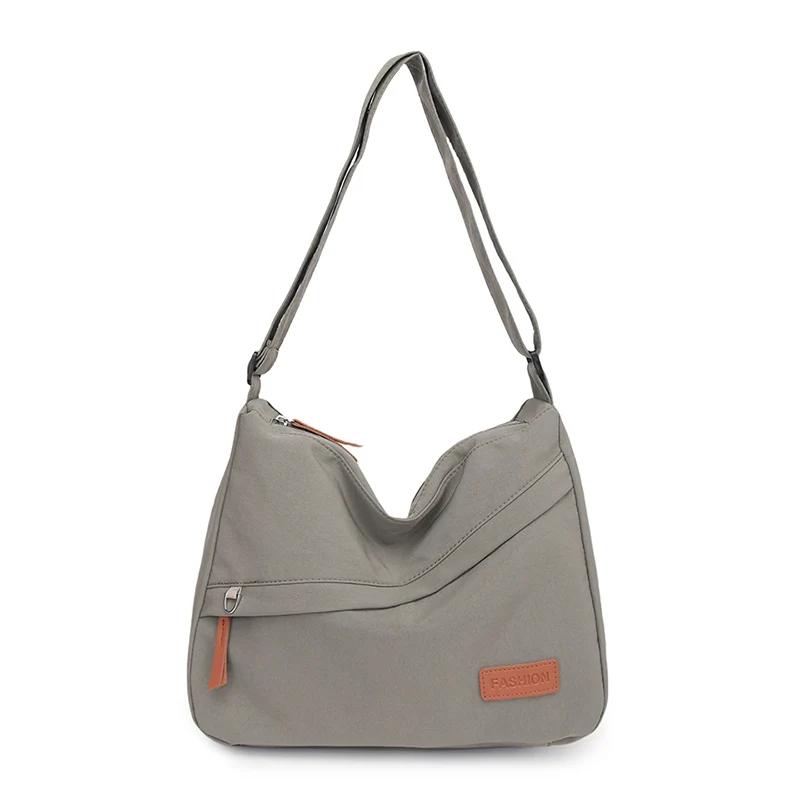 Versatile Crossbody Bags for Women Zippered Inner Pocket Monochromatic Shoulder Bags