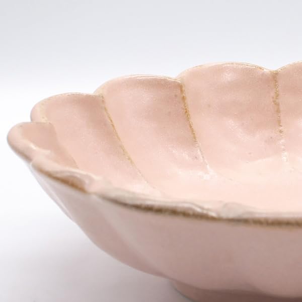 Mino Ware Kaneko Kohyo Neririnbana Microwave and Dishwasher Made in Product Number "Rinka" Bowl, Large, Pink, Design, Diameter Approx. 21cm, Safe,