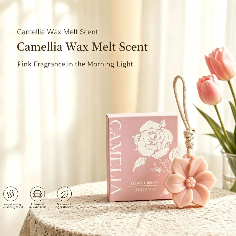 Camellia Scented Wax Hanging Ornament Natural Aromatherapy Wax Melt Fragrance Sachet For Closet Drawer Home Decor