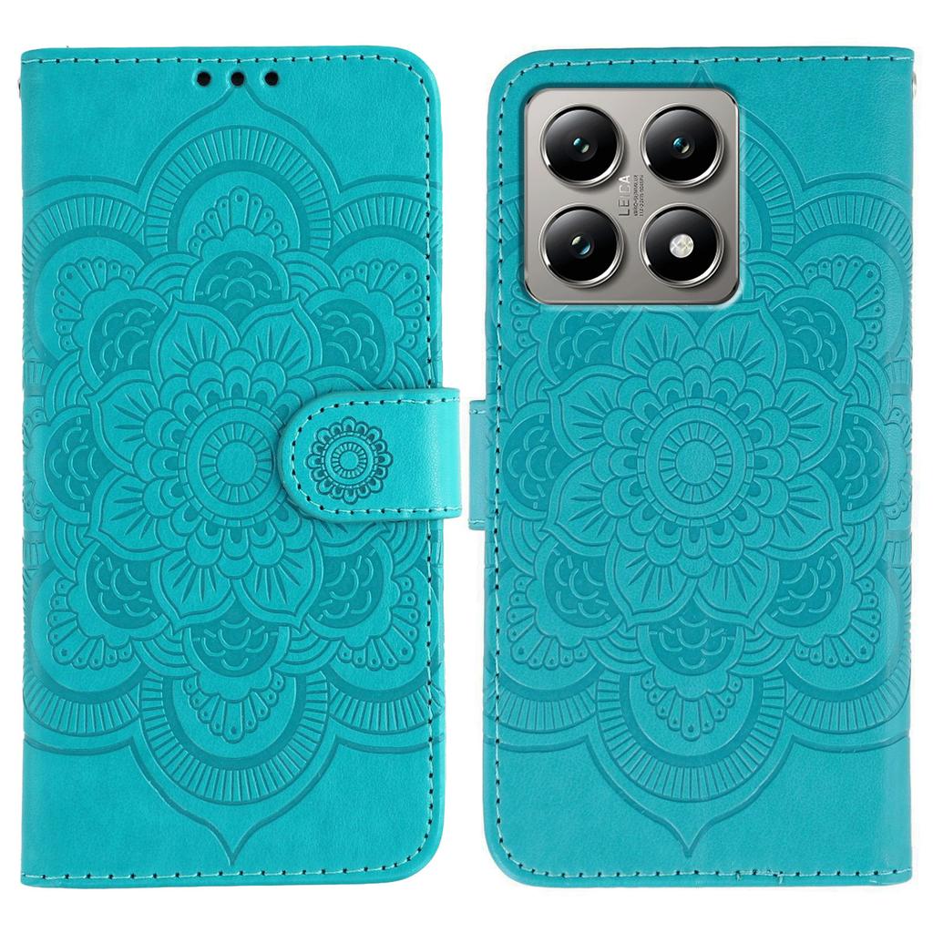 For Xiaomi 14T Case PU Leather Mandala Imprinted Design Wallet Phone Cover