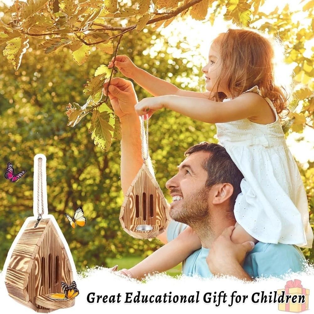 Teardrop Shaped Hanging Butterfly Feeder Rustic Insect Feeder House  Outdoor Garden Use