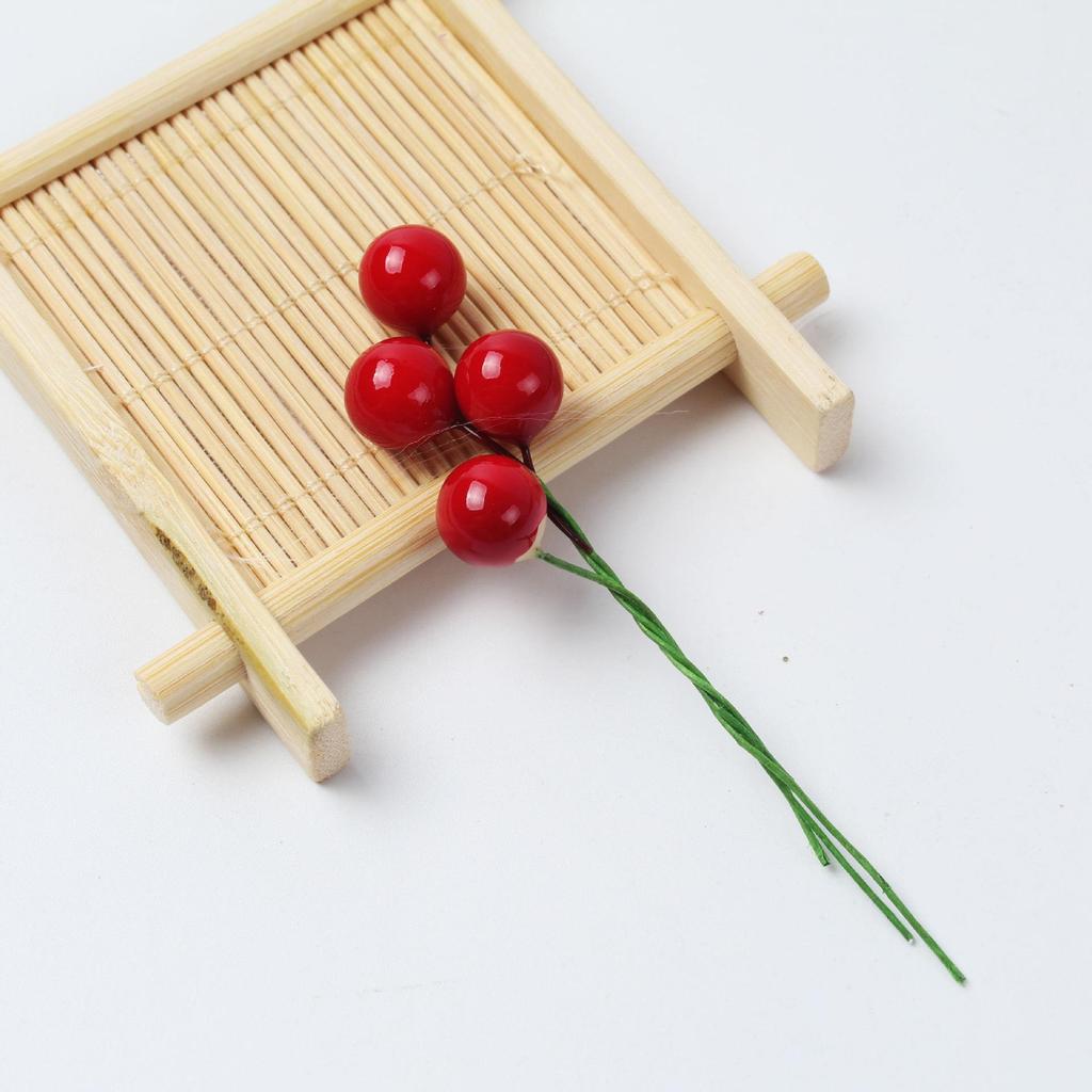 Red Berry & Holly Christmas Ornaments for Home Décor