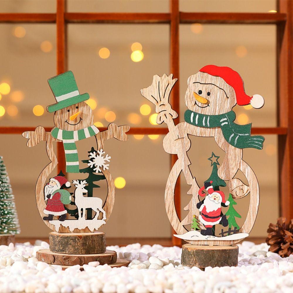 Rustic Christmas Snowflake Wooden Decor Cute Merry Christmas Decoration  Home Decoration