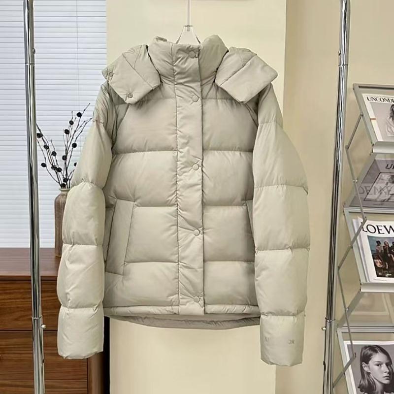 White duck down small down jacket hooded short thickened new loose duck down jacket to keep warm