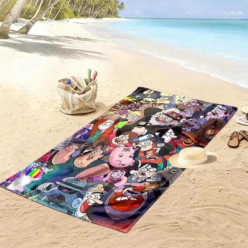 Brave Gravity Falls Print Beach Towel, Large Soft Quick Dry Towel for Beach Camping Swimming