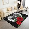 Carpet for Living Room Romantic Black White Red Rose Flower Painting Area Rug Abstract Non-Slip Bedside Floor Mats Home Decor