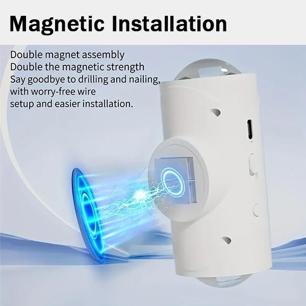 Luz Nocturna LED con Sensor de Movimiento Cambio de Color RGB Recargable por USB Inalámbrica Lámpara de Pared para Dormitorio Escaleras Pasillo Jardín Lámpara de Escalón Magnética