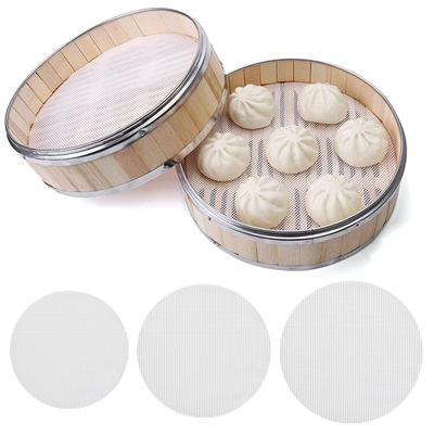 1PC Dim Sum Tool Food Grade Silicone White Steamer Cloth Non-Stick Steamer Mat Round Mat