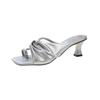 Women's Slippers Ladies Sandals on Word Tide Shoes Outside High Heel Off White Open Toe Slides Footwear Non Slip Trend  Sandales