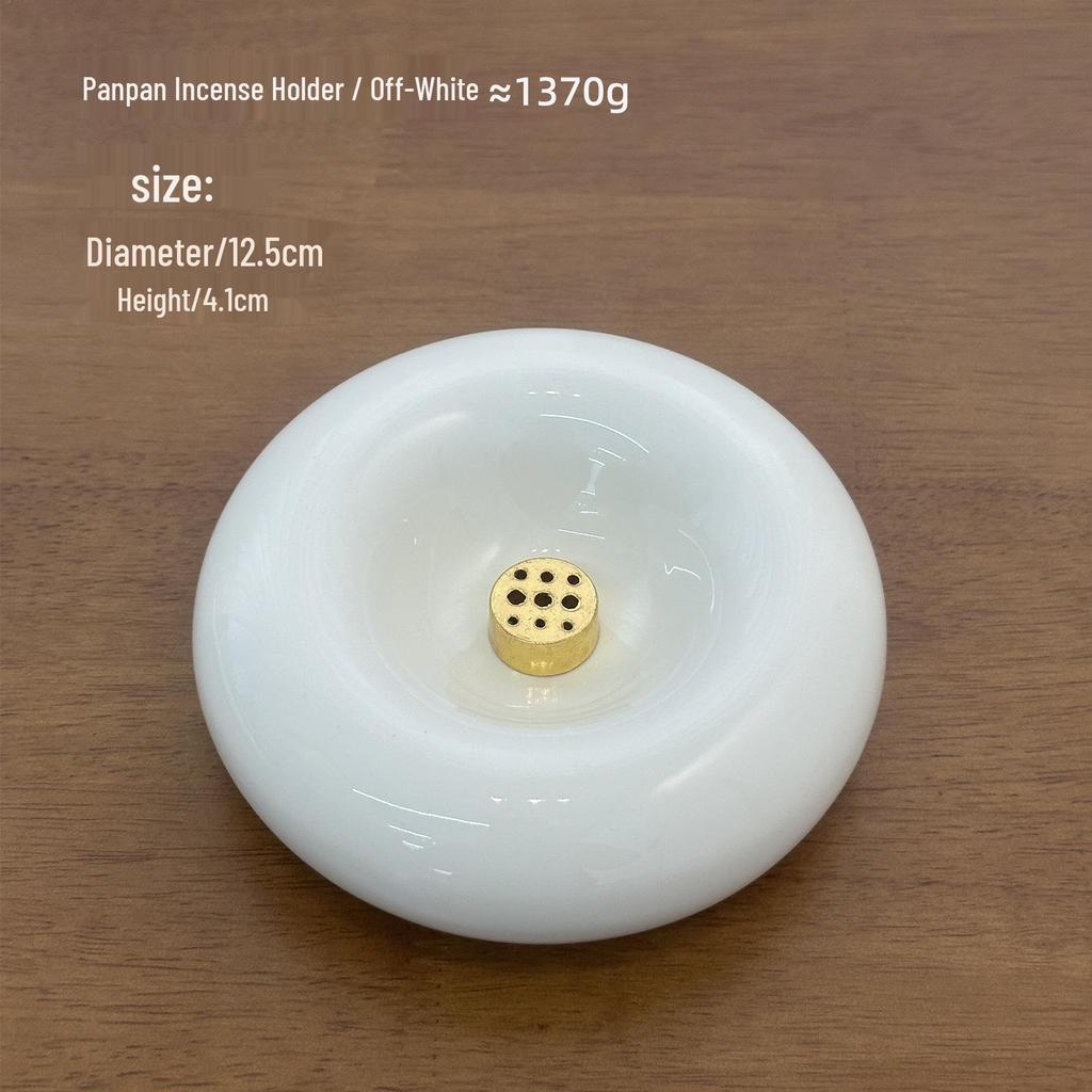 Cream Ceramic Incense Holder for Home, Tea Room, Agarwood, Sandalwood, High-End Design Incense Burner.
