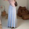 Korean Style High Waist Knitted A-Line Midi Skirt for Women