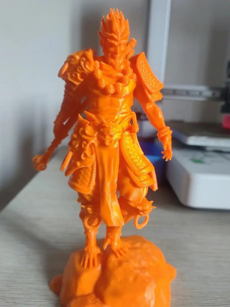 3D Printed Fire Monkey Wang Statue Sun Wukong Chinese Mythology Character Gift Doll Carving Statuette DIY Home Decoration