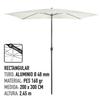 Parasol de jardin rectangulaire Aktive - Mât aluminium - Couleur crème