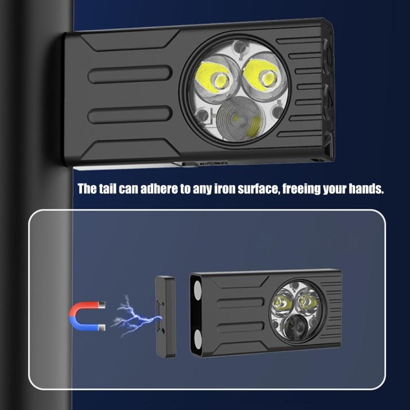 LED Torch Aluminum Waterproof Flashlights 3Light Mode Magnetic Base Blue White Red Light For Adventure Essential