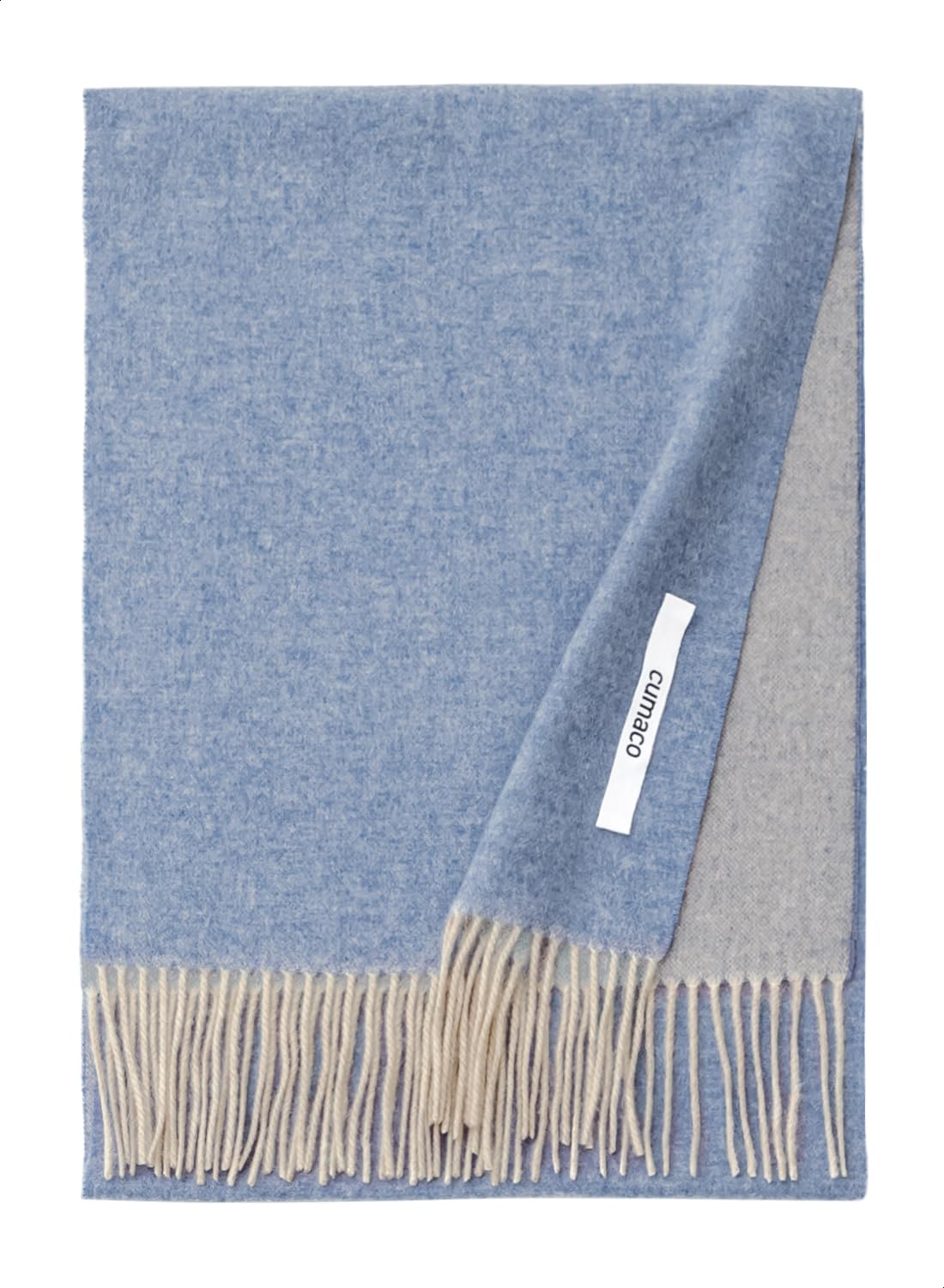 

Sky Beige Cashmere Brand Light [cumaco] 04. 100% Scarf, Reversible, Striped, Unisex, Large, Thick, Name, Gift, Blue, C-C0011B-6052