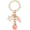 Ocean Series Seashell Conch Starfish Keychain Women Girls Keyrings Birthday Party Jewelry Gifts
