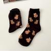 1~5pair Korean Teddy Bear Socks – Cute Cozy Women’s Cotton Socks – 5 Colors Set – K-Fashion Trending Gift Idea