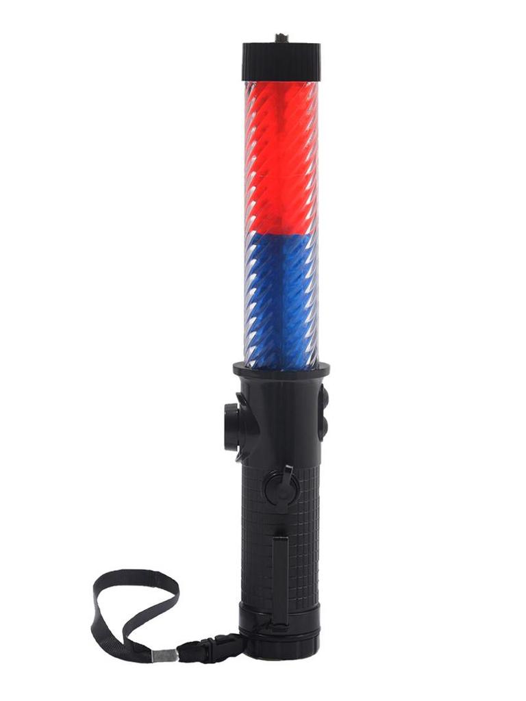30CM LED Traffic Baton with Rechargeable Multifunctionality: Warning Light, Window Breaker, and Beeping Speaker