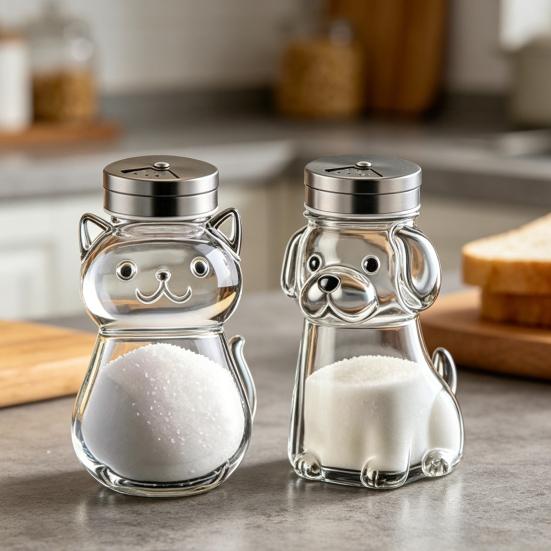 Salt And Pepper Shakers with Stainless Steel Lids Reusable Spice Jars Clear Easy-Fill Spice Storage Organizer for Kitchen Camping