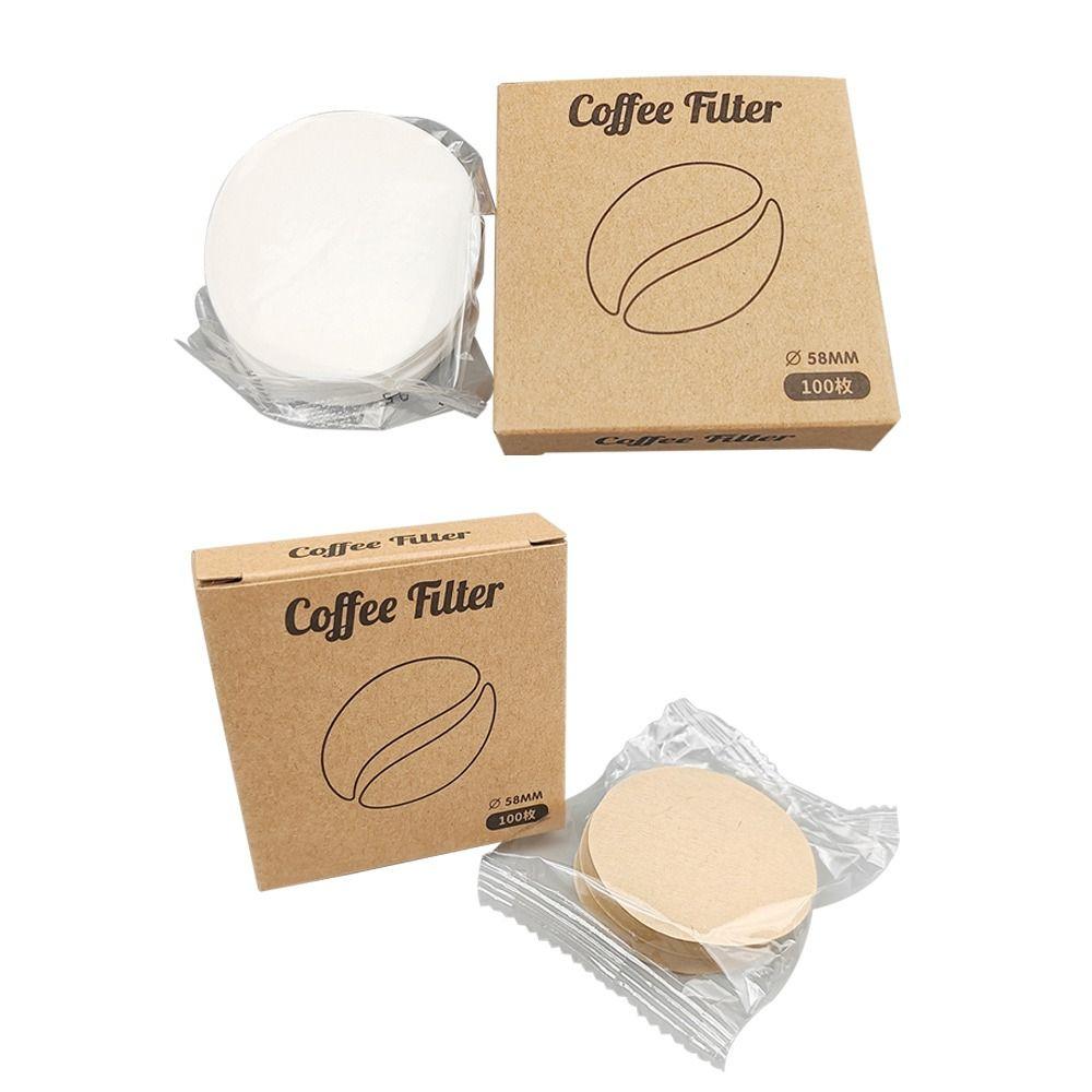 51mm Size Coffee Filter Paper Puck Screen Set of 100 Portafilter Puck Screen Paper Material Circular Shape Circular Filter