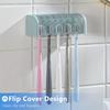 5-Slot Toothbrush Holder with Lid, Self-adhesive Wall Toothbrush Storage Rack, Suitable for Dormitories and Showers, (Excluding Toothbrush)
