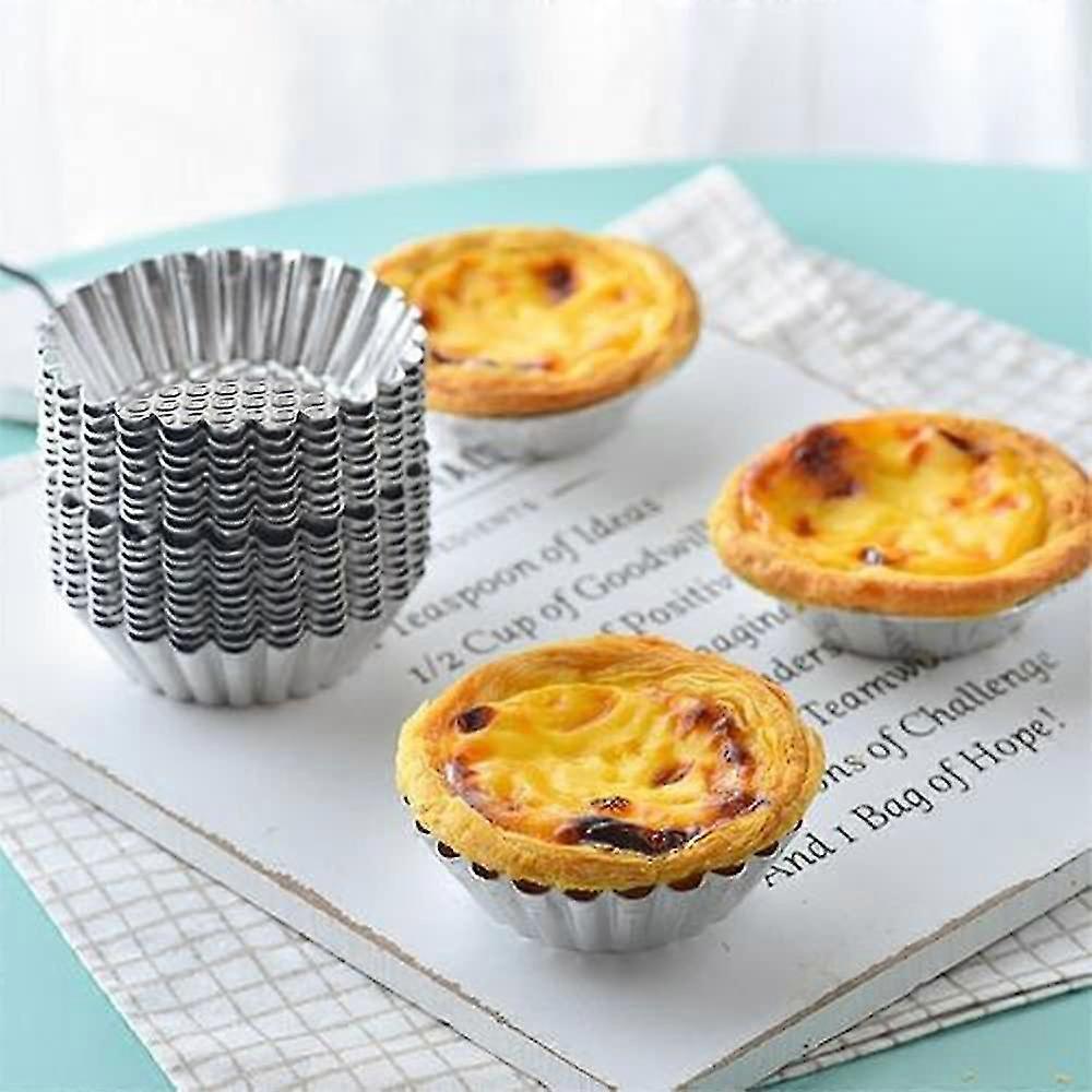 20 Pieces Mini Quiche Mold, Egg Tart Mold, Tartlet Mold, Non-stick And Heat Resistant Reusable Tumbler, For Baking Pies, Muffins And Cupcakes, Silver