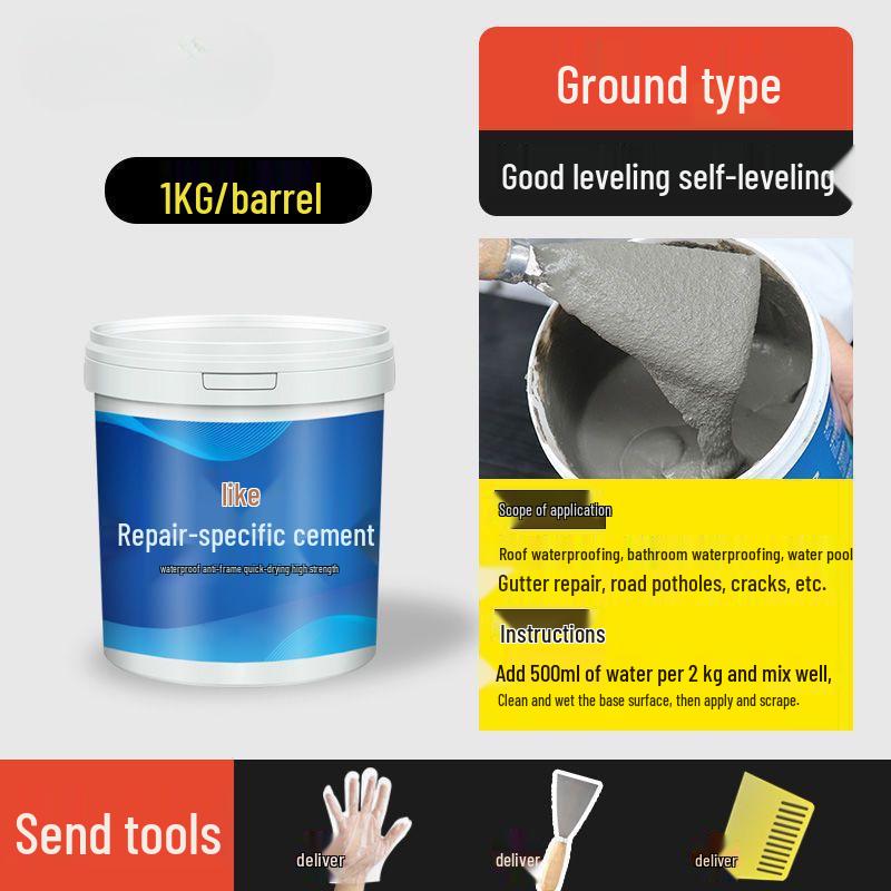 Quick-Drying Cement Floor Repair and Leak-Stop Filler for Home Use