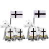 Medieval Military Castle Knight Building Blocks Riding Horse Wolf Bear Animal Vest Weapon Flag Saddle Dragon Toy Brick Gift K024