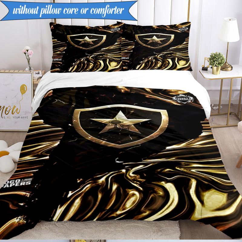 3PCS Botafogo De Futebol E Regatas Printed Soft Bedding Set,Including 1pc Duvet Cover And 2pcs Pillowcases Perfect for Bedroom, Dormitory, Fan Gift