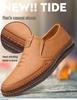 Lässige Slipper aus Leder für Herren: Atmungsaktive, rutschfeste, weiche Sohle für breite Füße – ideal für Frühling und Sommer