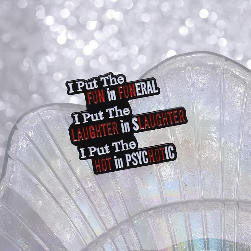 Unique Creative Letter Shape Brooch Inspirational Quote Metal Badge For Personal Style