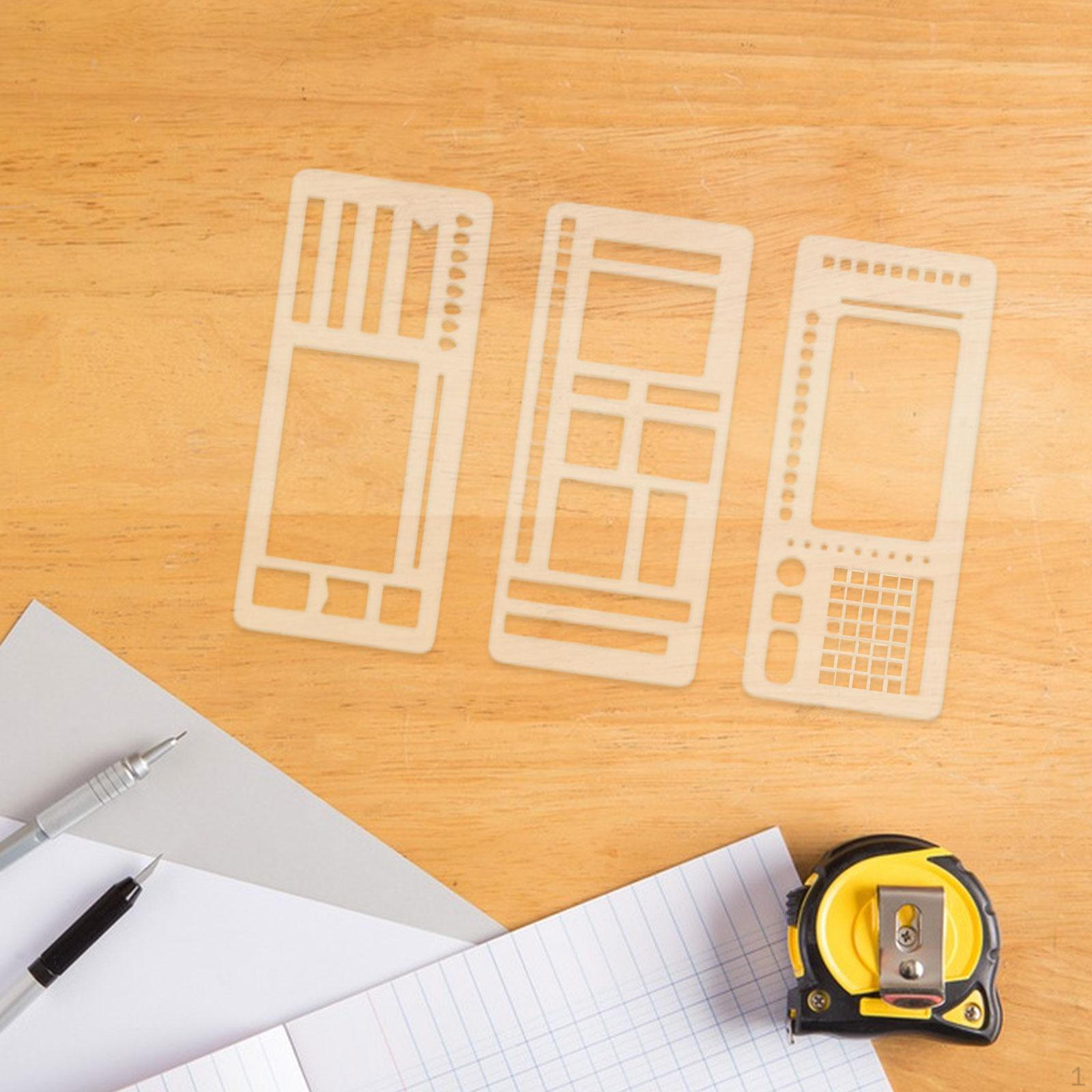 

3 Pieces Journal Stencil Planner Template Overviews Crafting Tool DIY Drawing Templates for