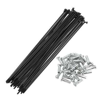 Motoforti Universal Bicycle Spokes, Bicycle Wheel Spokes, 14G, 173mm Length, Carbon Steel, Black, 1 Set