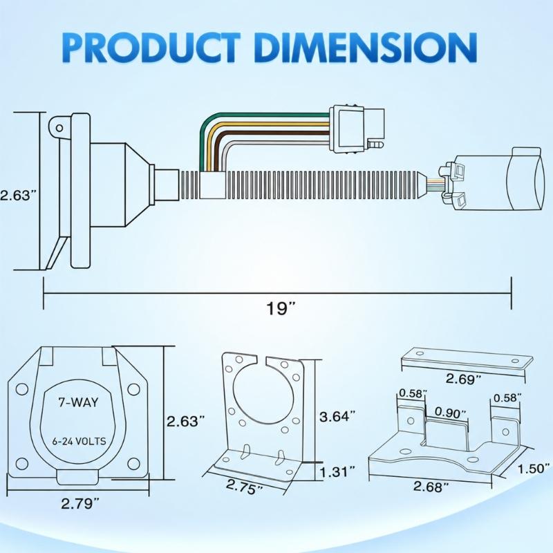 Trailer Light Wiring Interface for 12 V Electrical Circuits, Bringing Tail, Brake, and Turn Signal Connections into One Electrical Point