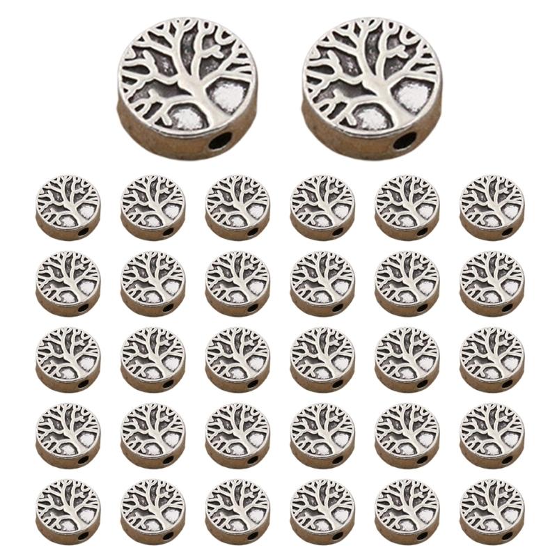 

10pcs Silver Plated Alloy Life Tree Beads with Large Hole for Jewelry Craft Supplies and European Charm Bracelets 1