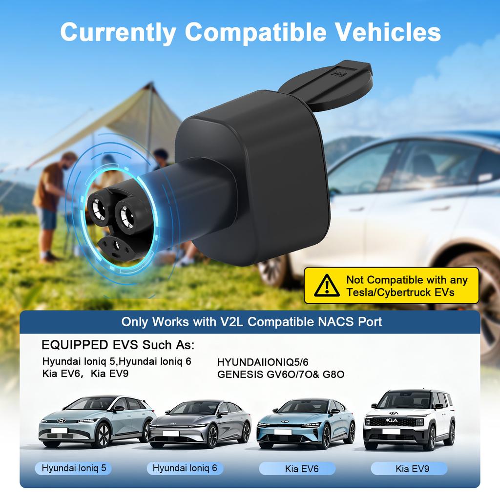 Xiaomi EV Discharger Adapter Portable NACS V2L To NEMA 5-20 Socket 125V 20A Vehicle-to-Load Power Adapter for Camping & Emergency