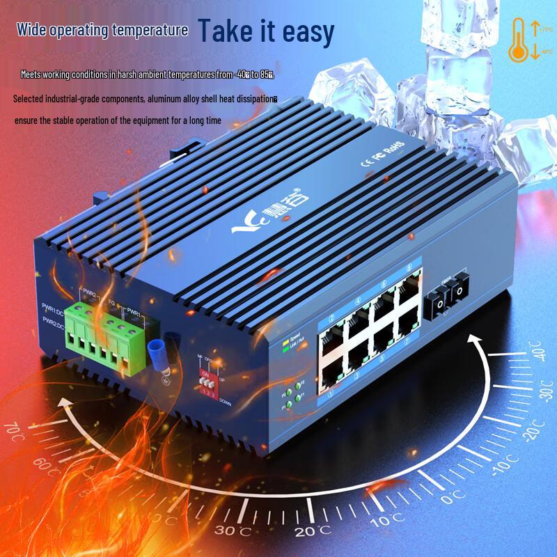 HG800 POE Industrial Fiber Optic Transceiver Switch
