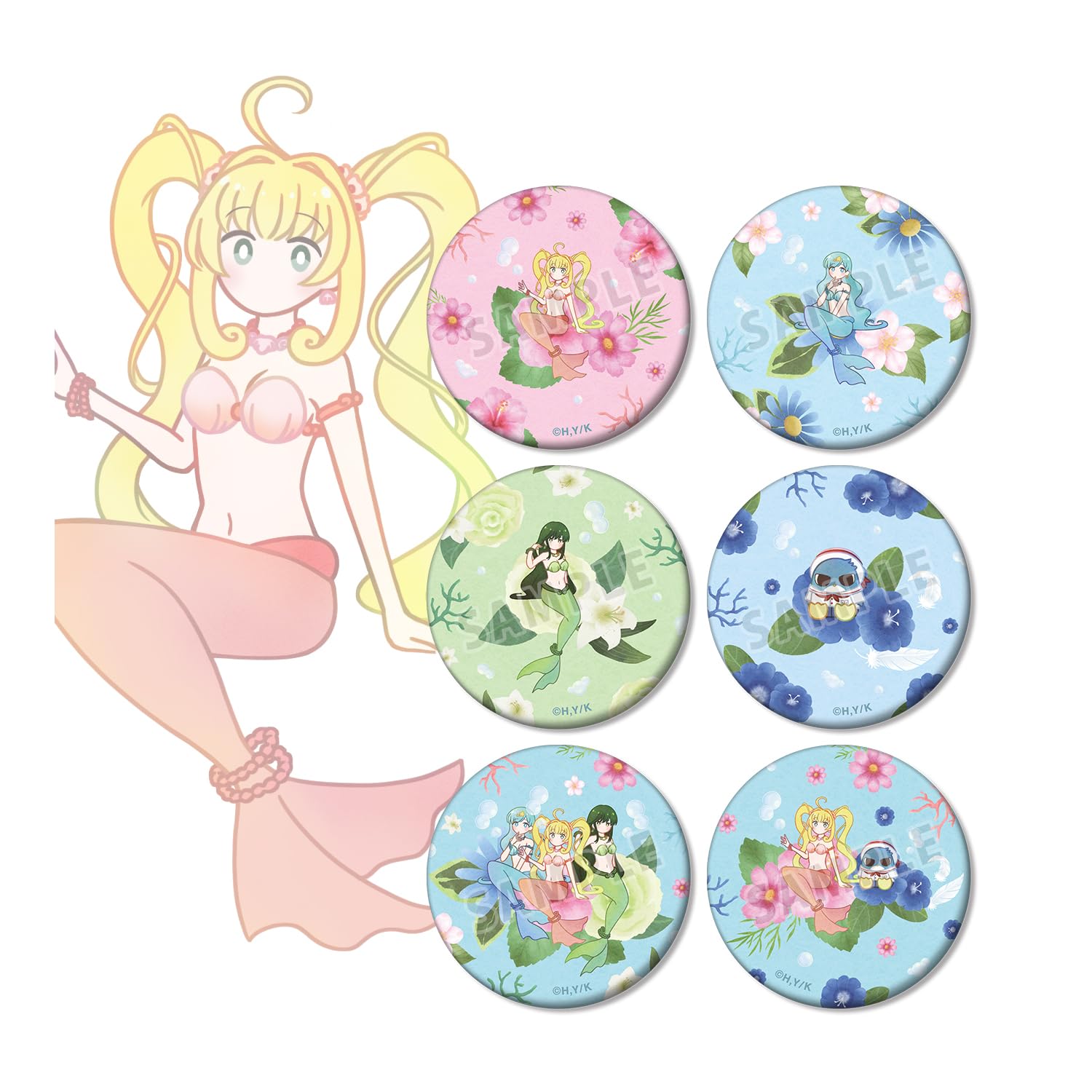 

Mermaid Pichi Pichi Pitch Trading Botania Matte Can Box of 6 Badges,