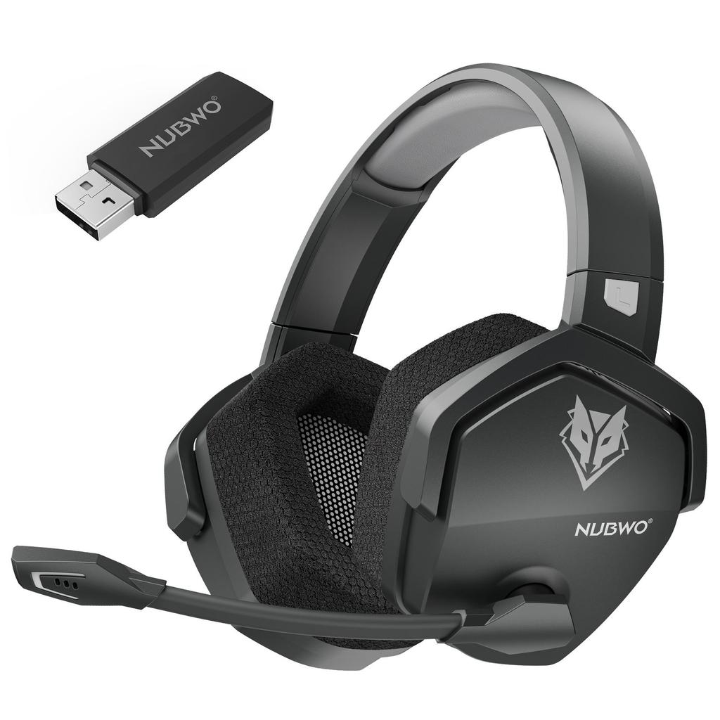 NUBWO G06 Wireless ENC Noise-Cancelling Stereo Gaming Headset, Over-Ear, Bluetooth 2.4G Exclusive
